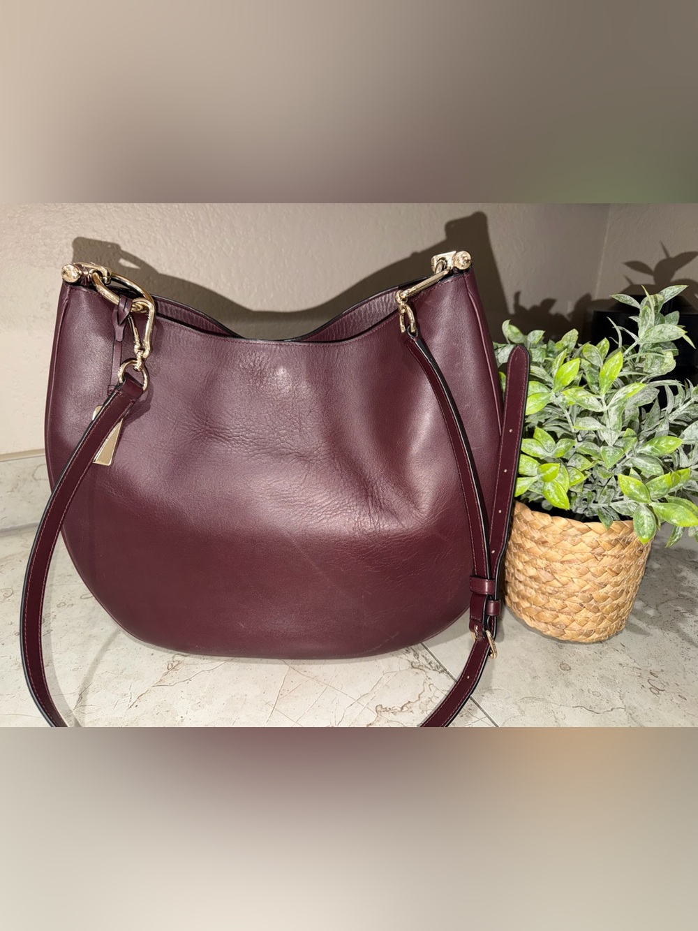 Coach Nomad Burgundy Leather Hobo with Gold Hardware - Picture 15 of 15